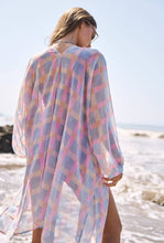 Load image into Gallery viewer, No Cares Pastel Plaid Kimono

