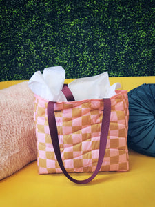 Time to Go Checkered Tote