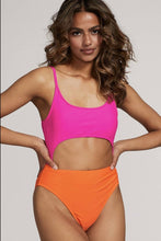 Load image into Gallery viewer, Mikaela Cutout One Piece in Orange/Magenta
