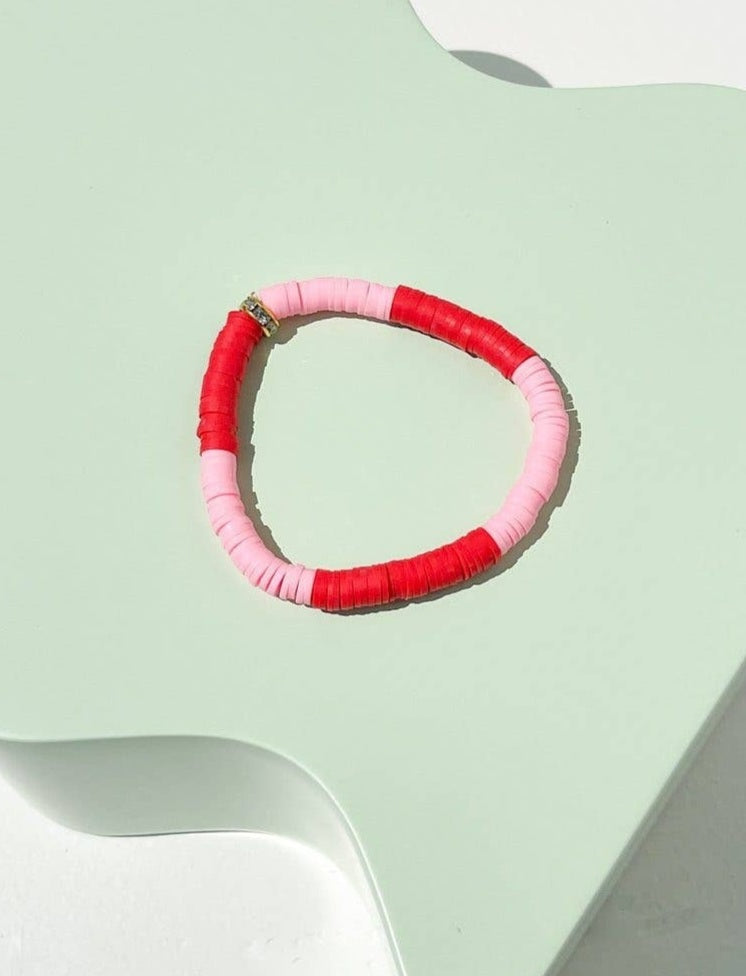 Pink/Red Seed Bracelet
