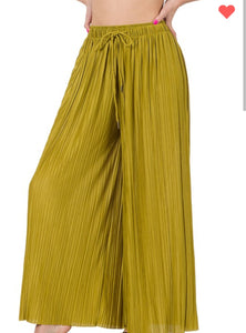 Be Original Pleated Pants: Chartreuse