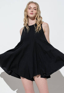 Go With The Flow Romper: Black