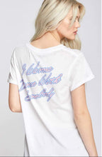 Load image into Gallery viewer, Recycled Karma: Dance With Somebody White Houston Tee
